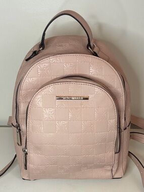 Steve Madden Pale Pink Embossed Logo Mini Backpack